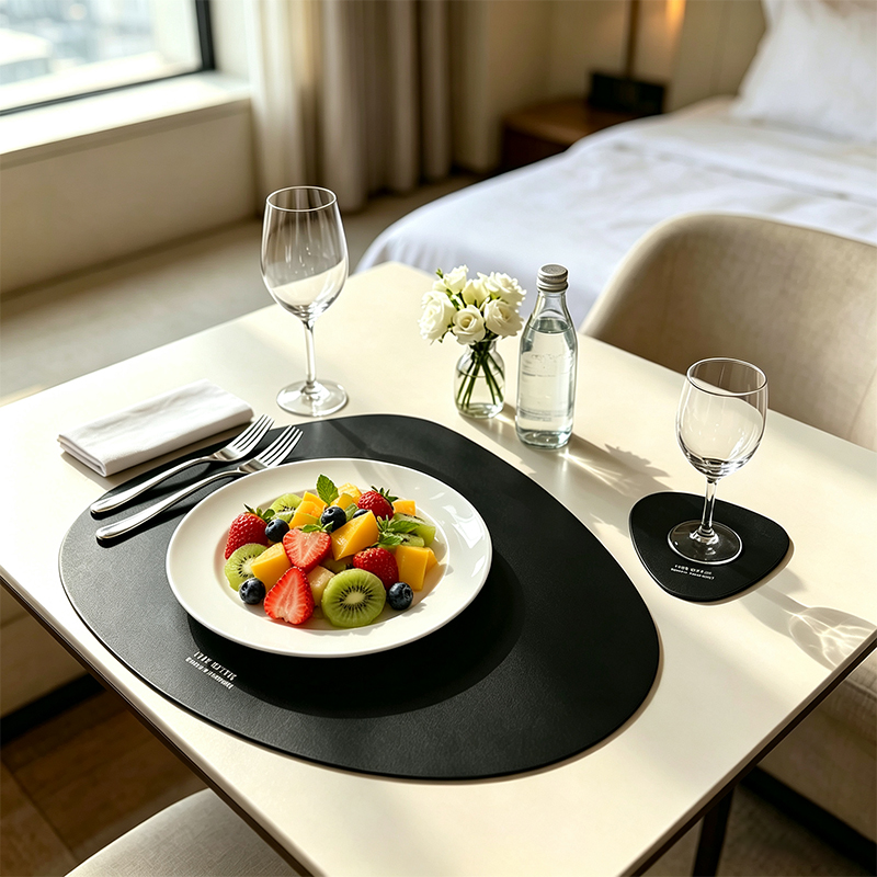 Leather Desk Pad - 2/4/8/12 buah alas meja makan berbentuk