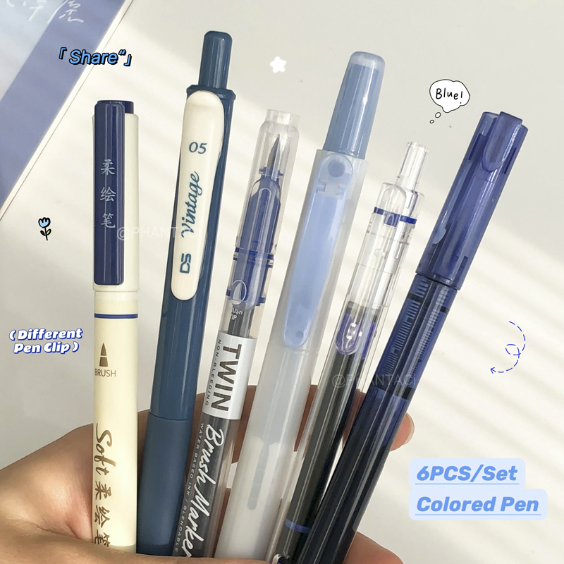 Pentel Pen Energel - 6 Buah Pena Kaligrafi Berwarna Berbagai